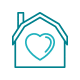 a heart in a house icon