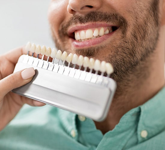 Man having a veneers procedure done